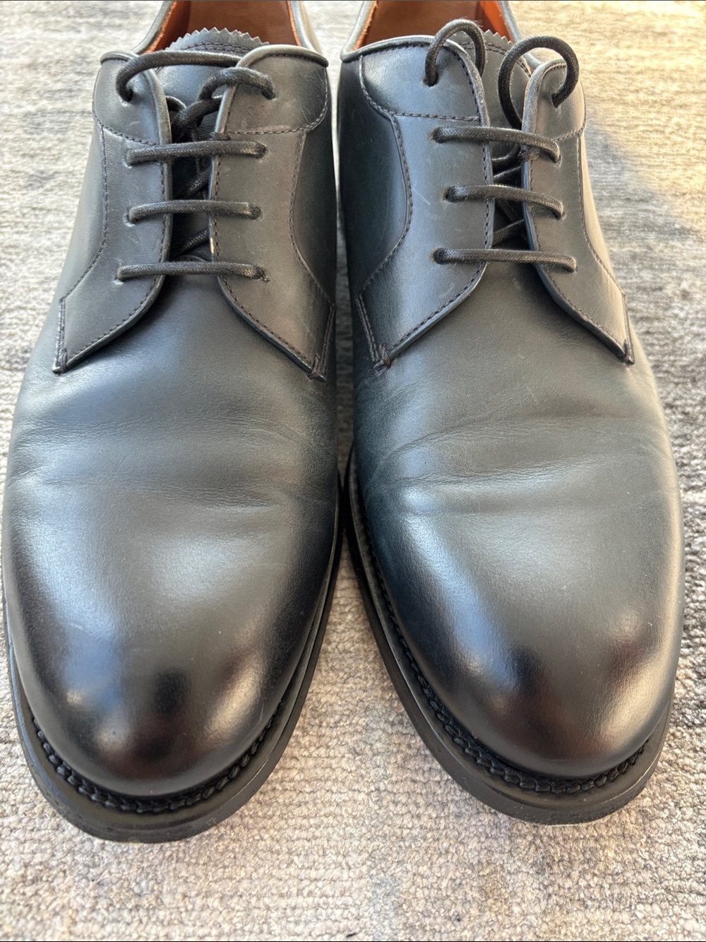Worn Once - Ermenegildo Zegna Couture - Midnight Blue Derby Shoes 8EU 9U